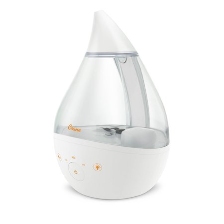 CRANE USA 4-in-1 Top Fill Humidifier with Sound Machine, Clear/White EE-5306CW